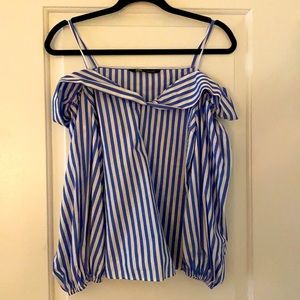 Zara Striped off shoulder blouse